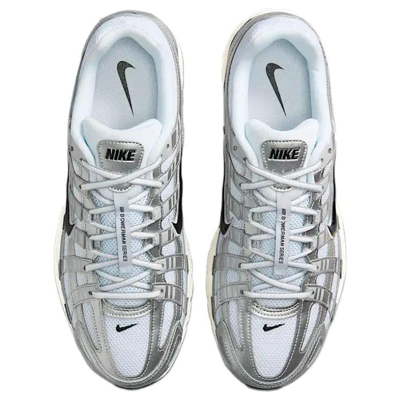 Nike P 6000 White Metallic Silver Flat Silver Black Sneakers CD6404-105