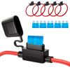 5Pcs 14 AWG Inline Fuse Holder Kit Waterproof 12V Automotive Blade Fuse 15A Fuses for Car Boat Marine RV Truck 12V Relay Harness