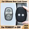 For PEUGEOT E-208 -2024 Car Door Shock Absorber Door Lock Protector Silicone Auto Door Lock Latches Cover Accessories
