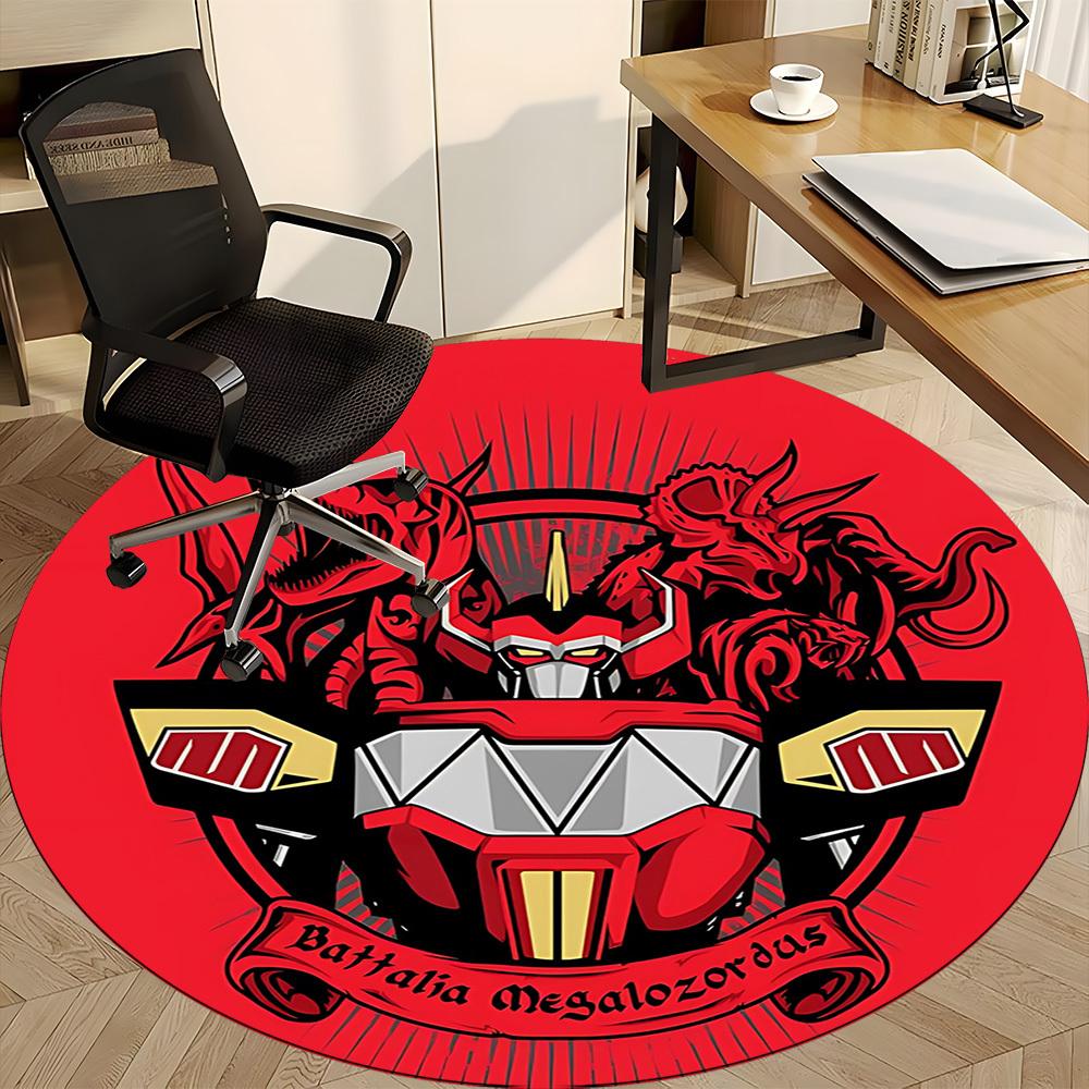 1PC Power Ranger Office Round Rug, Non-slip, Soft and Durable Office Rug for Interior Decoration, Perfect for Office, Beautiful Decoration