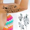 Owl Bird Temporary Tattoos For Women Fake Peony Flower Tattoo Sticker Black Body Art Drawing Tatto Diamond Crystal Jewelry Tatoo