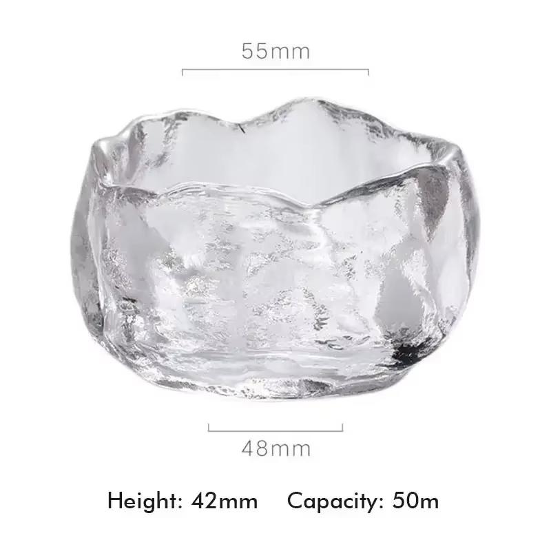 1pc Japanese Style Glass Cup Tasting Transparent/Frozen Tea s Kongfu Master Teacup White Wine water pipe glass