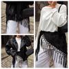 Breathable Fringed Shawl Soft Solid Scarf New Waist Scarf  Jeans Decoration