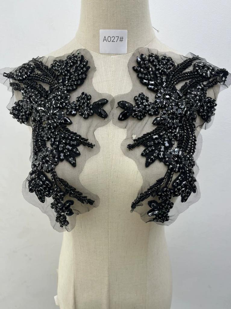 3D Blumige Strass-Applikation Perlenstickerei Zubehör Rose Fransen Miederbesatz Kristall Aufnähen Perlen Strass Rose Applikation