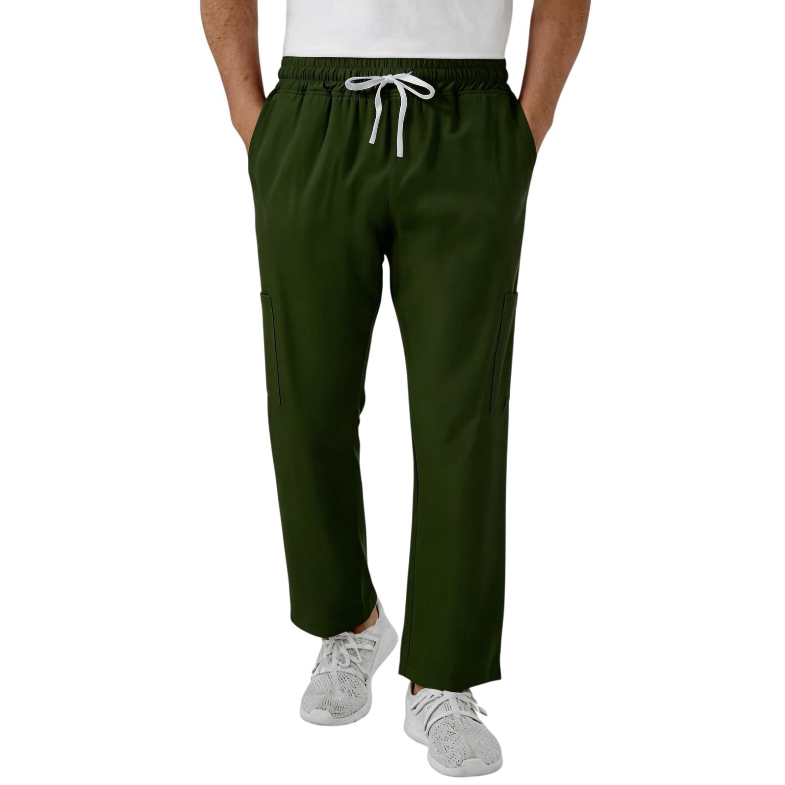 Men s Casual Lightweight Color Work Pants/caregiver Pants With Side Pockets L армия зеленый