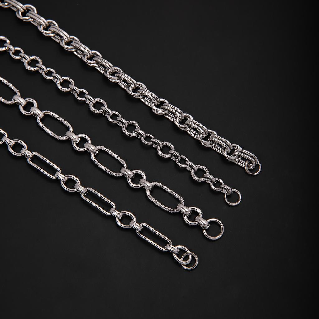Stainless Steel Mixed Bracelet European and American Fashion Neutral High-end Chain Hip-hop Trend Punk Street