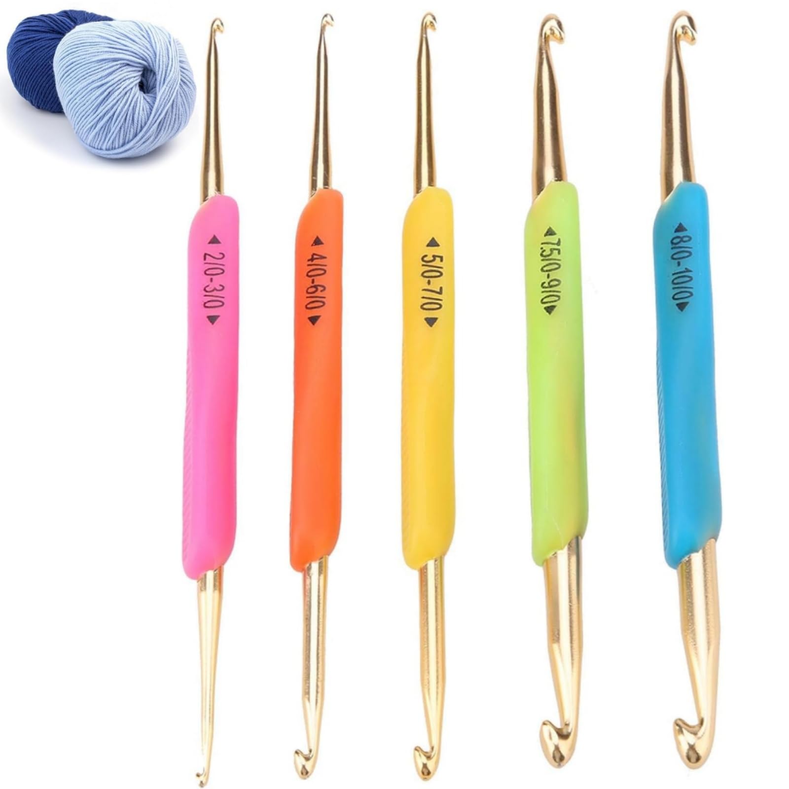 

Набор из 5 алюминиевых крючков для вязания с двойными крючками, идеально подходит для вязания, вязания крючком и рукоделия, товары для DIY