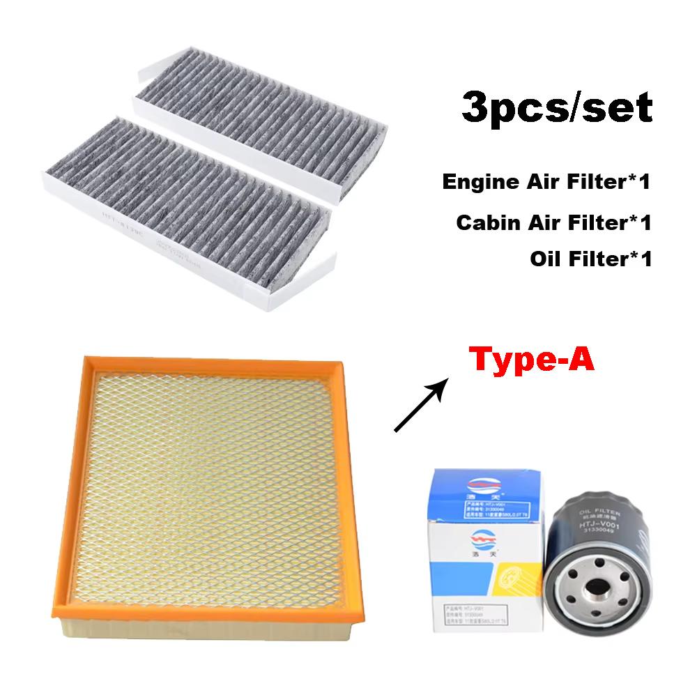 3pcs Filter Set For BEIJING B40 BAIC BJ40 Plus 2.3T 2.0T AC Cabin Air Oil Filter Gasoline Engine B237R B201R Accessories 3pcs Set A