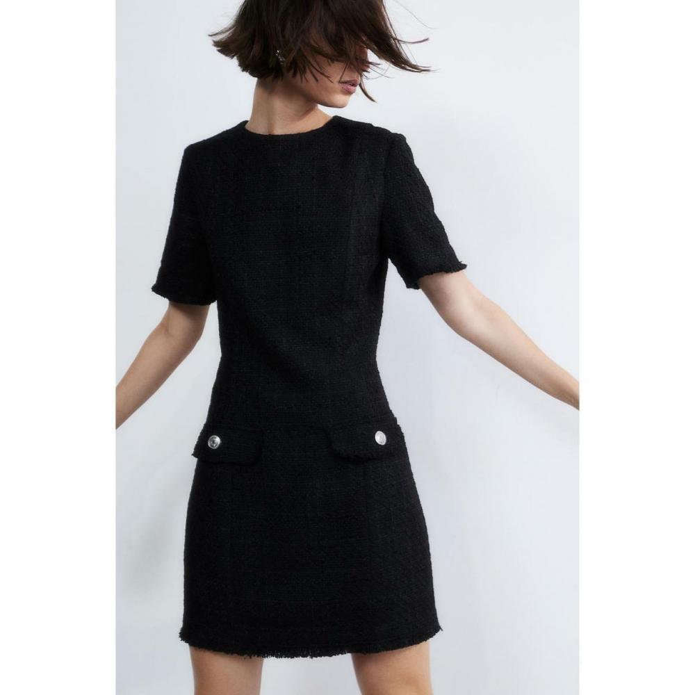 

H M boucl dress black 1201791002