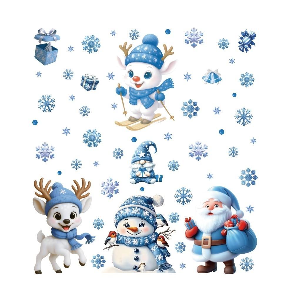 4 Sheets Removable Static Christmas Static Cling Decal Xmas Party Door Stickers Party Supplies