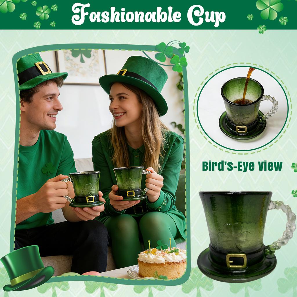 St. Patrick's Day Resin Coffee Cup With Stainless Steel Inner – Suitable For Use In Bars, Restaurants, Home Gatherings, Kitchens, And Other Occasions.