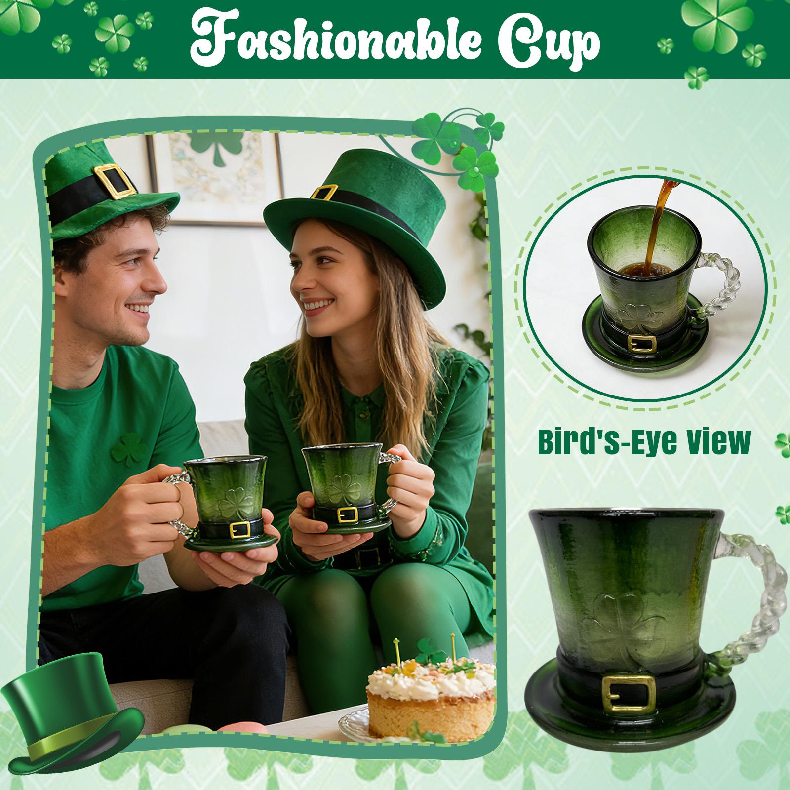 

St. Patrick S Day Resin Coffee Mug Shamrock Hat-Shaped Party Mug Irish Holiday Decorative Water Bottle Ornament зелёный