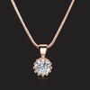 Fashion Crown Pendant Necklace for Women Retro Vintage Classic Rose Gold Cubic Zirconia Chain On Neck Trendy Jewelry N390