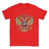 Russian Coat of Arms T-Shirts Men Russia Emblem  Novelty Pure Cotton Tee Shirt Crew Neck Short Sleeve T Shirts Printed Tops