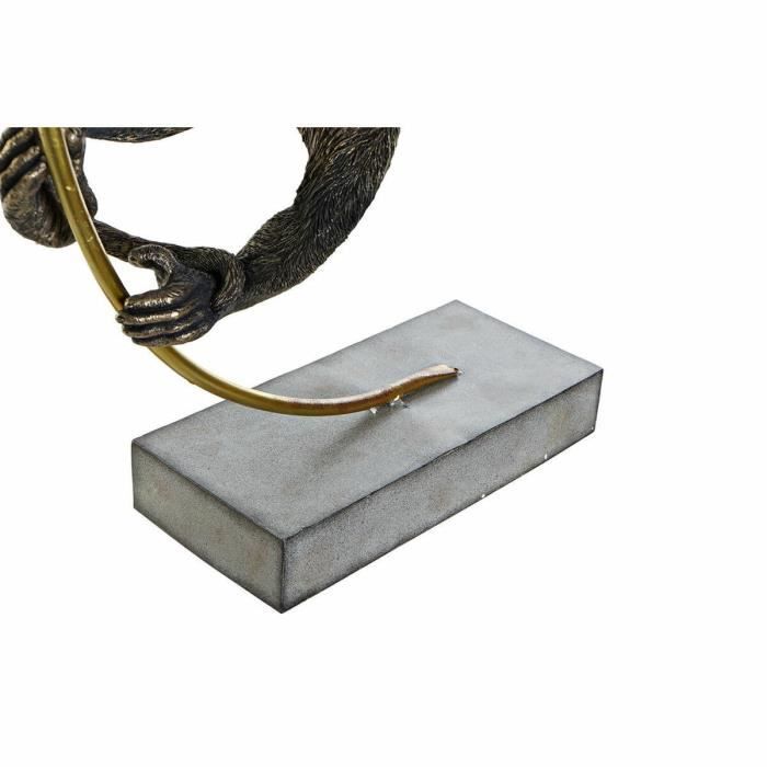 Dekorative Figur - Moderner Affe - 33 x 25 x 48 cm - Schwarz und Gold - 2er-Set