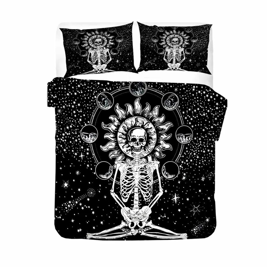 Print Hight Quality Duvet Cover Sets Galaxy Wolf Bedding Set 2/3pcs Quilt Cover Bed Linens Home Textile UK // Size