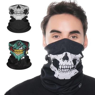 Écharpe multifonctionnelle sans couture en forme de tête de mort pour hommes et femmes pour la protection solaire et le vent en extérieur.