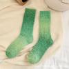 Gradient Colour Wool Socks Autumn and Winter Thickened Mid-calf Socks Warm Rainbow Coloured Stacked Socks Warm Floor Socks