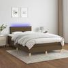 Exklusives Haus - Lattenrost Bett Matratze und LED Dunkelbraun 120x190 cm