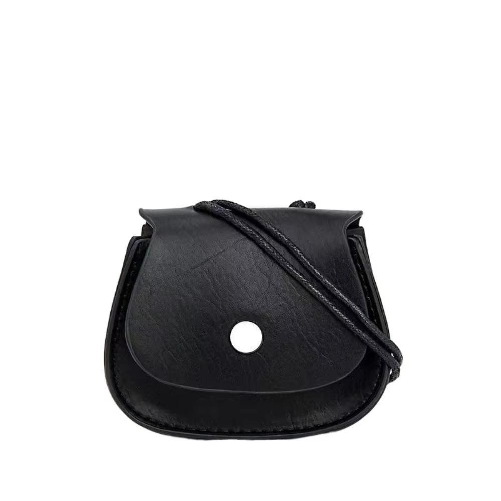 High Quality Retro Mini Crossbody Bag PU Leather Lightweight Coin Purse Solid Color Key Bag