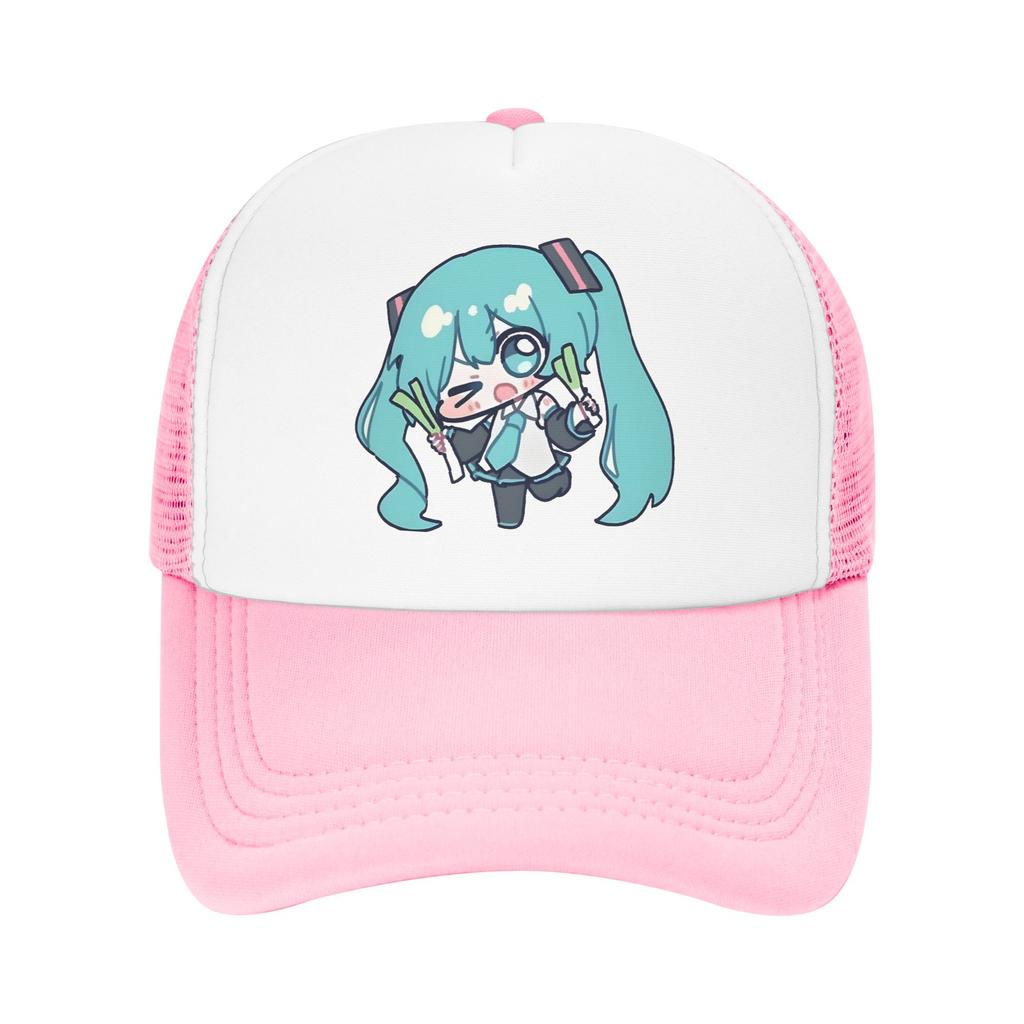 Hatsunes Mikus vocaloid Trucker Hat Unisex HipHop Dad Hat Sun Hats Golf Hats Breathable Polyester Mesh Baseball Caps Summer