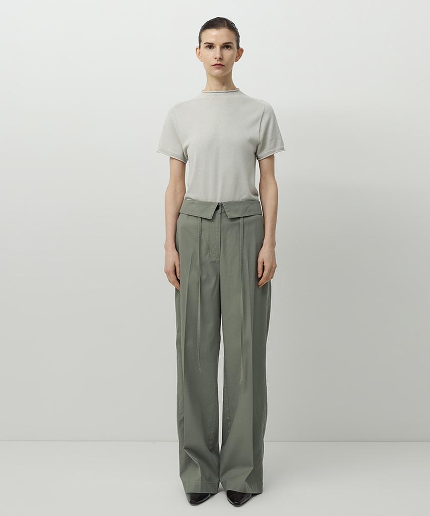 Leopeusaideuhwaiteulabel Flap Waist Pants Light Olive
