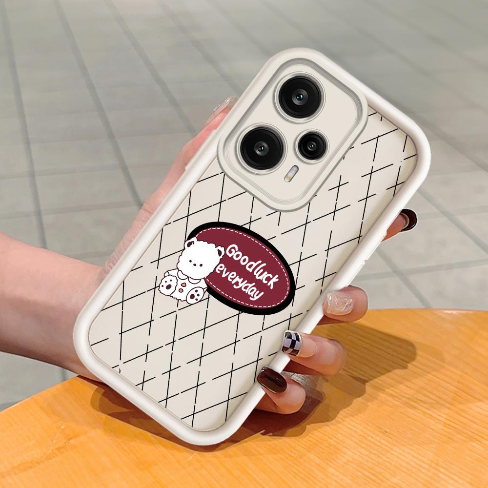 Soft Silicone Square Ladder Printing Pattern Phone Casing Full Cover Camera Shockproof Protection Rubber Case for Xiaomi Redmi