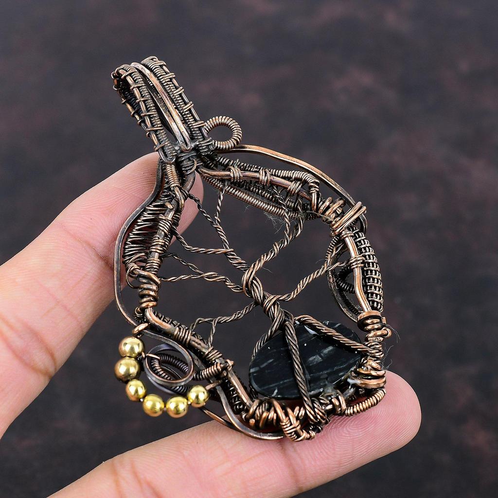 Tree Of Life Picasso Jasper Pendant Copper Wire Wrapped Pendant Handmade Copper Jewelry Gift For Him Genuine Gemstone Jewelry Ethnic Pendant