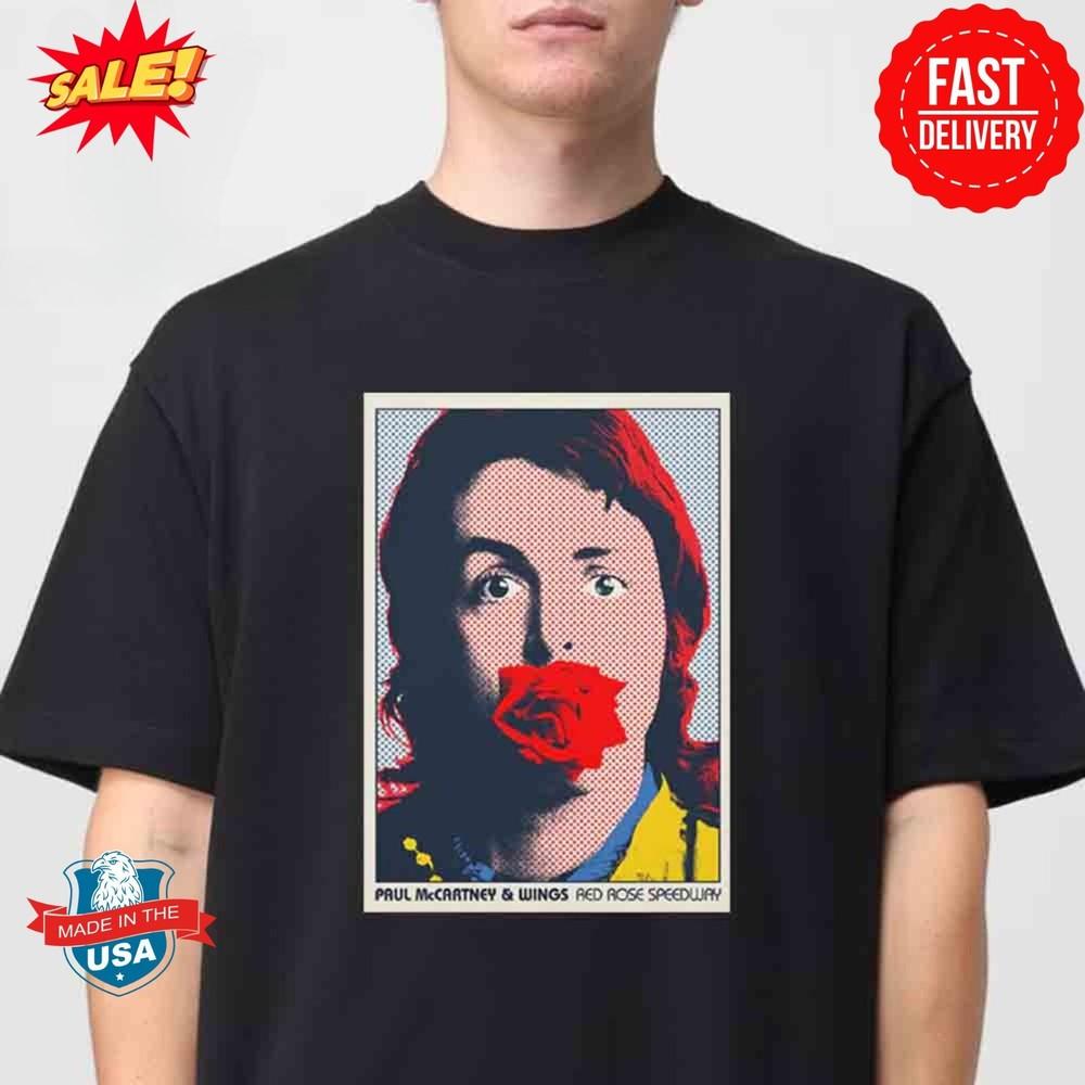 Paul McCartney And Wings Red Rose Speedway Pixel Photo Classic T-Shirt Unisex T-Shirt L