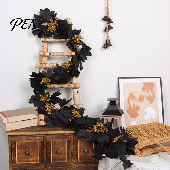 Fall Seasonal Decorations Halloween Artificial Maple Leaf Vine Decor, Wall Hanging Garland Durable Festive Ornaments for Party Scene, Spooky
