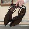 Fashion Novelty Designer Ankle Strap Clip Toe Sandals Women Narrow Strap Wedge Low Heel Slippers Women Cozy Summer Beach Gladiator Shoes