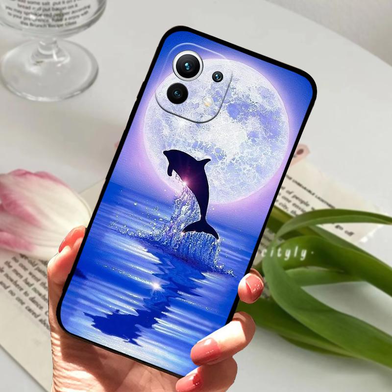 For Xiaomi Mi 11 Case Mi11 Pro Sea Beach Shockproof Silicone Soft TPU Phone Cover For Mi 11 Lite 4G 5G Cute Animal Bumper Fundas