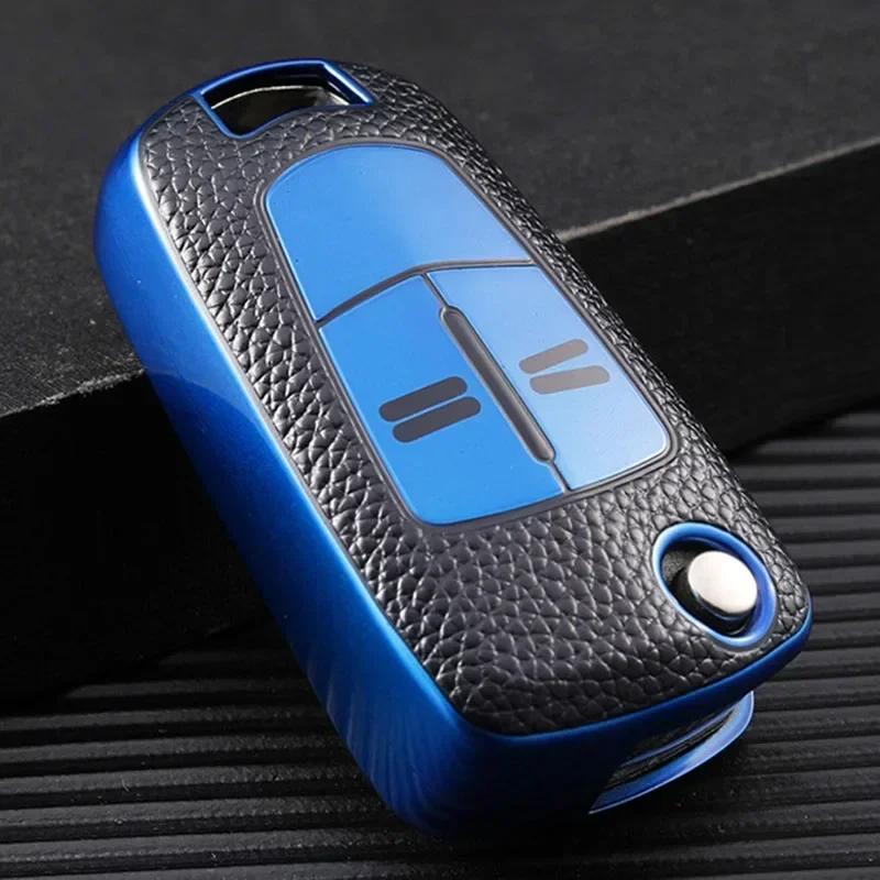 TPU-Fernschlüsselhülle mit Ledermuster, für Opel, Vauxhall, Corsa, Astra, Vectra, Signum, fernklappbares Autoschlüsselgehäuse