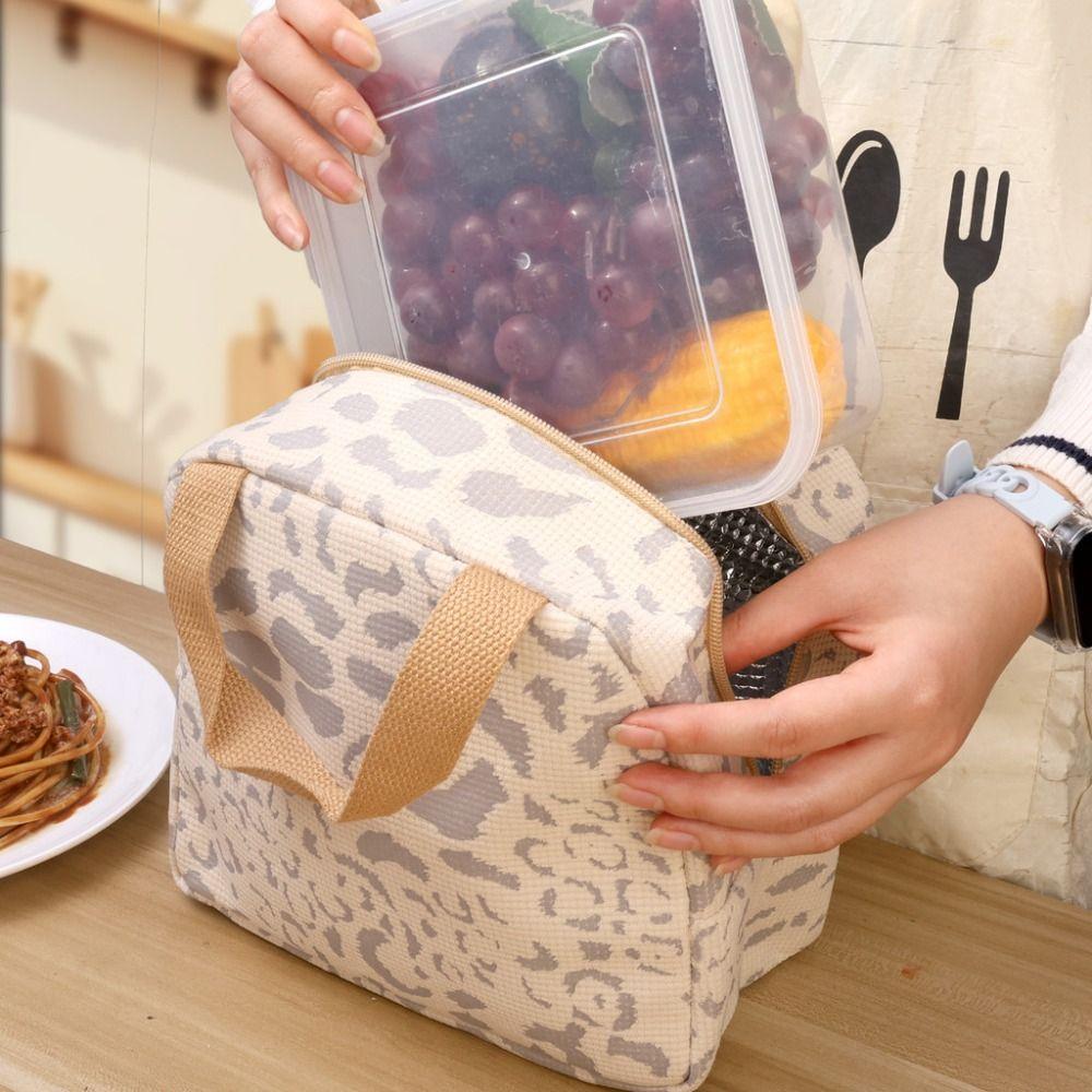 Durable Thermal Lunch Bag Insulated Ink Pattern Food Storage Pack Multi-purpose Large Capacity Picnic Bag