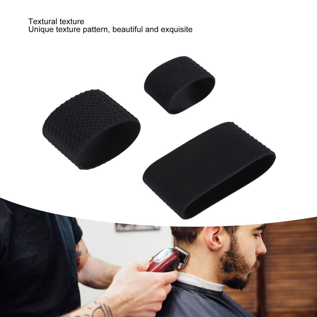 3PCS Clipper Grip Multifunctional Silicone Anti Slip Clipper Ring Sleeve Hairdressing Tool for Styling and Trimming