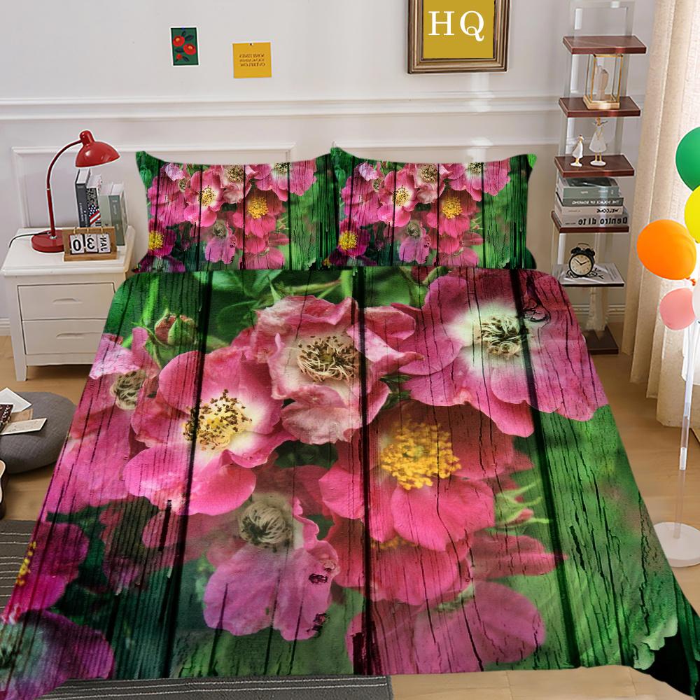 

Домашний текстиль с цветочным принтом, полноразмерный полиэстер, покрывало для постельного белья, высококлассный дизайн, декор для спальни для девочек EU Single 135x200cm