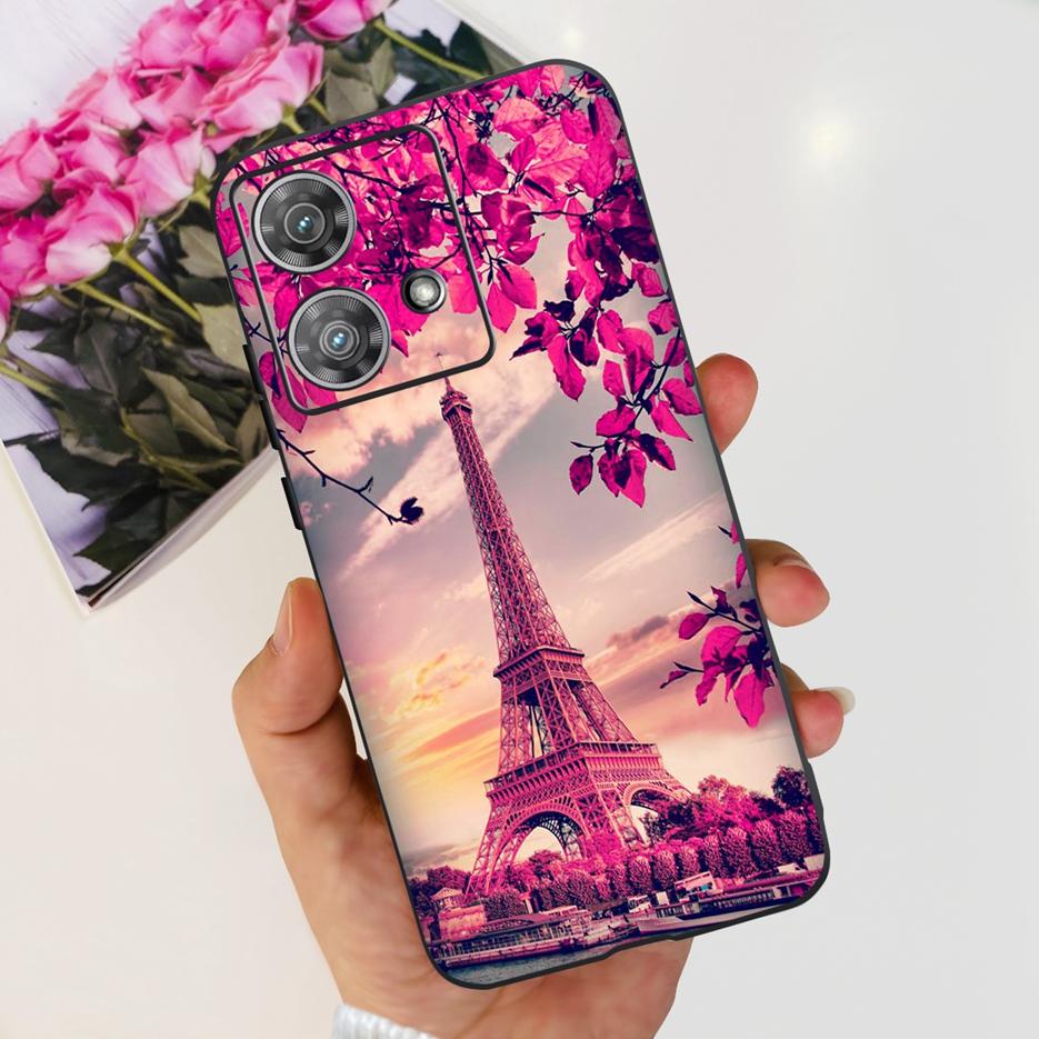 

For Motorola Edge 40 Neo Case 6.55 Cute Cat Butterfly Cover Soft Silicone Phone Case For Motorola Edge 40 Neo Back Cover Coque Motorola Edge 40 Neo