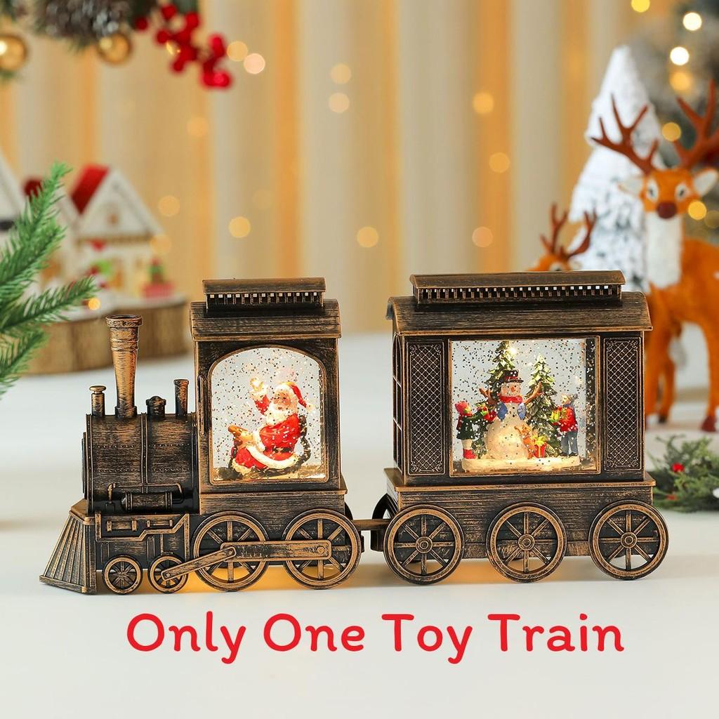 Christmas Santa Claus Train Ornament With Lights And Music Shop Decor Window