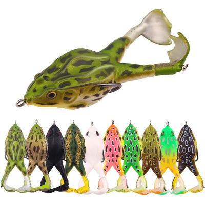 Frog Lure Double Propeller Legs Silicone Soft Baits Topwater Wobblers Artificial Bait For Bass Catfish Fishing Tools
