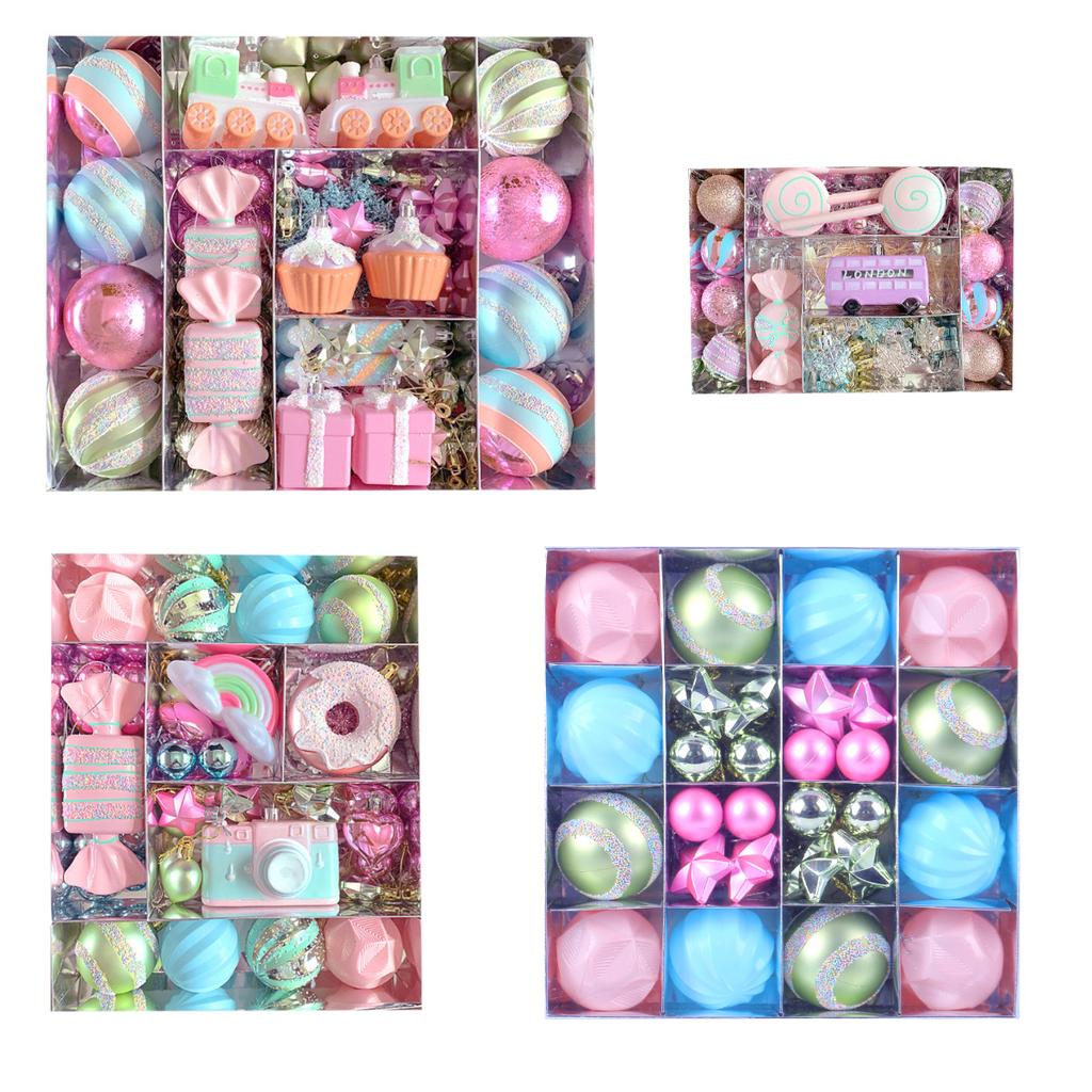 Christmas Macaron Christmas Ball Set Opposite Sex Candy Series Painted Plastic Ball Christmas Tree Ornament