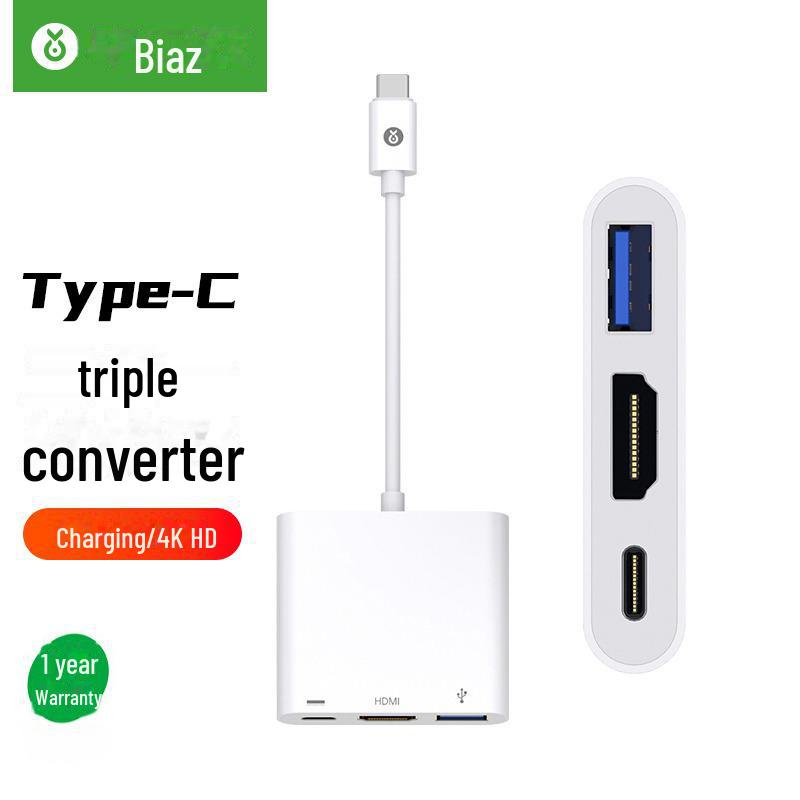 Biaz USB-C Docking Station: 3-in-1 Type-C To HDMI Adapter with Power Support