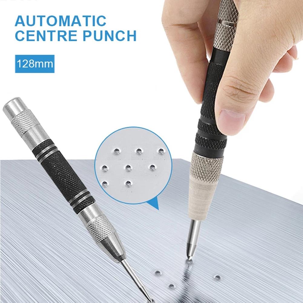 1inch Automatic Center Punch Spring Loaded Marker Wood Metal Glass Steel Press Dent Drill Location Hand Tool