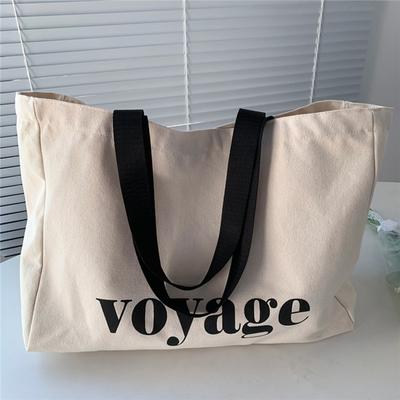 Plátenná taška Letter Voyage, Taška cez rameno, Taška, Dámska cestovná nákupná taška, Taška, Študentská taška