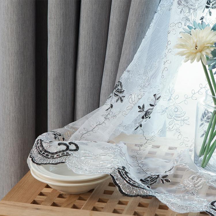 Simple Solid Color Herringbone Pattern Thickened Blackout Curtains, Bedroom Living Room Warp Knitted Curtains Customization