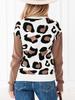 Women's V-neck Leopard Print Knit Sweater - European American Fashion Trend