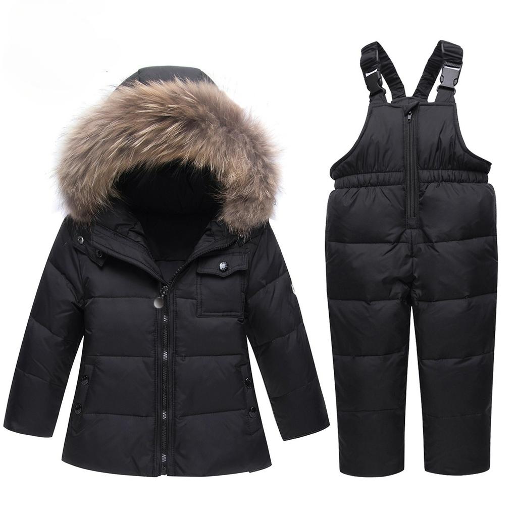 Children's Down Jacket Suits for Boys and Girls Thickened To Keep Warm, Two Pieces of Winter Clothes for Babies and Infants Aged 1-6 Years Old