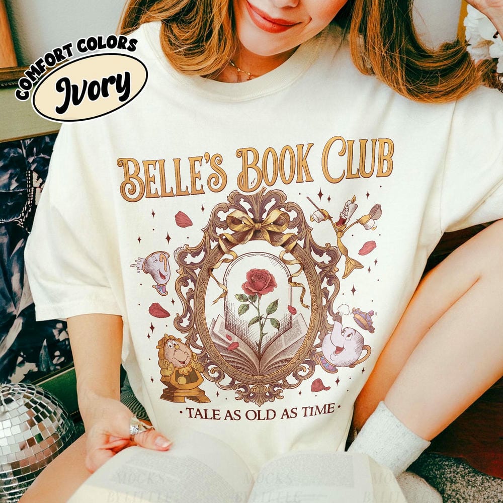 Belles Book Club Comfort Unisex Top Tale As Old As Time Bookish Tee Vintage Dark Academia Bookish Literary Shirt Streetwear