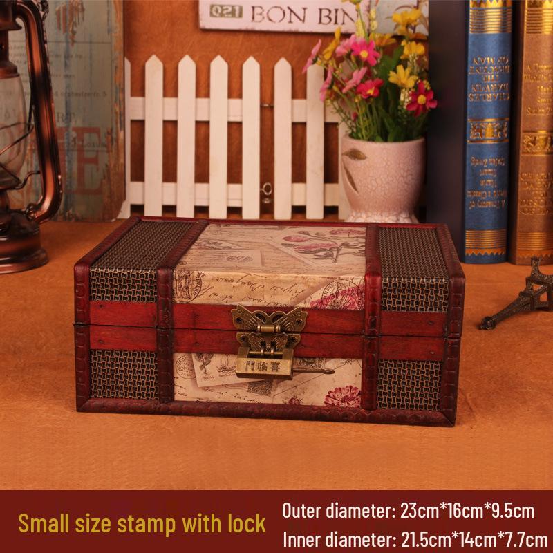 

Vintage Desktop Organizer: Wooden Box for Books, Jewelry, and Cosmetics 23cm x 16cm x 9.5cm