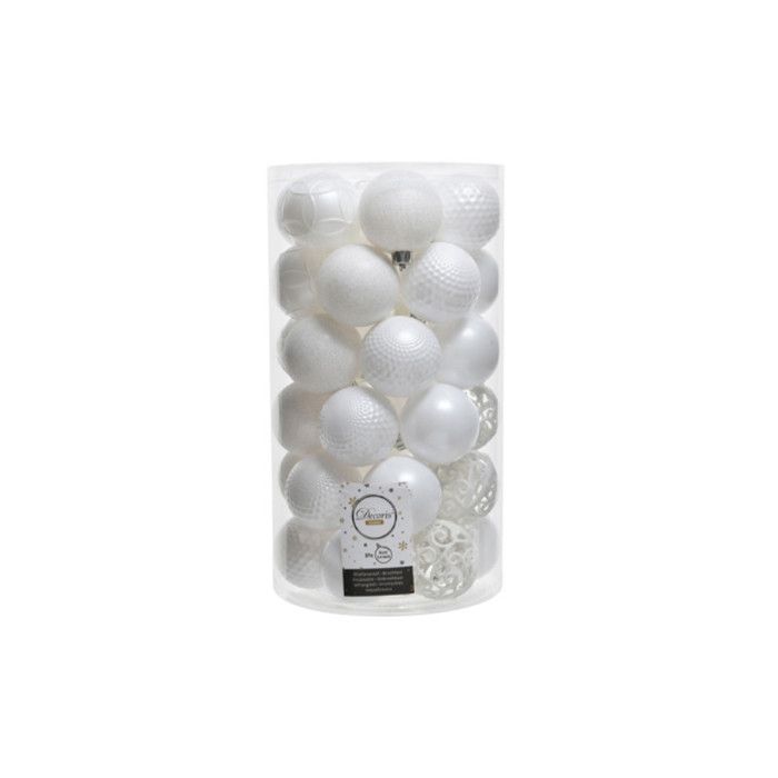 Lot De 37 Boules EDM - Esprit De Noël - Blanc - 72011