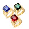European and American Personalized Gold Multi-colored Gemstone Ring, Stage Exaggerated Men's Ring 2026